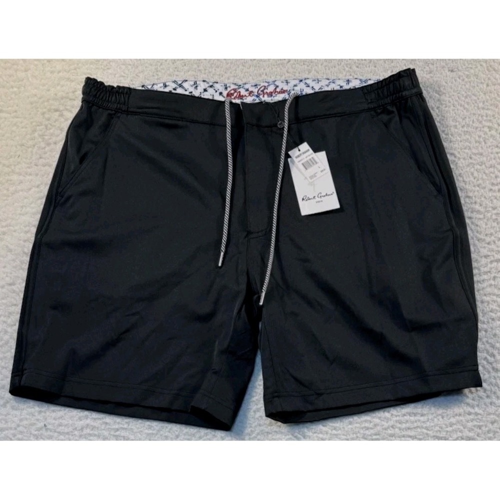 Robert Graham Active Hybrid Shorts Men Medium Black Gym To Swim Lined New $98